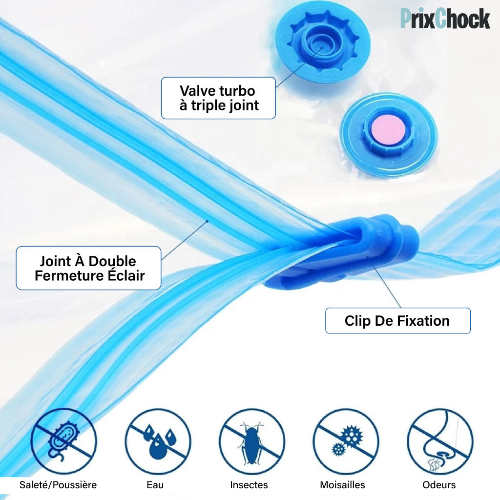 Sacs de Rangement Sous Vide – Gagnez Jusqu’à 75% d’Espace en Quelques Secondes