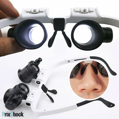 Lunettes Loupe Professionnelles à LED – Vision Précise pour Travaux de Détail