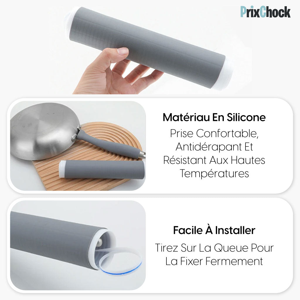 Manchon D'isolation Thermique Anti-brûlure En Silicone Pour Poignée De Casserole