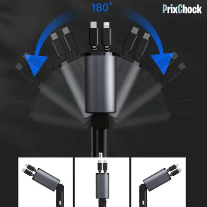 Chargeur De Voiture Rétractable – Multiports Et Haute Compatibilité