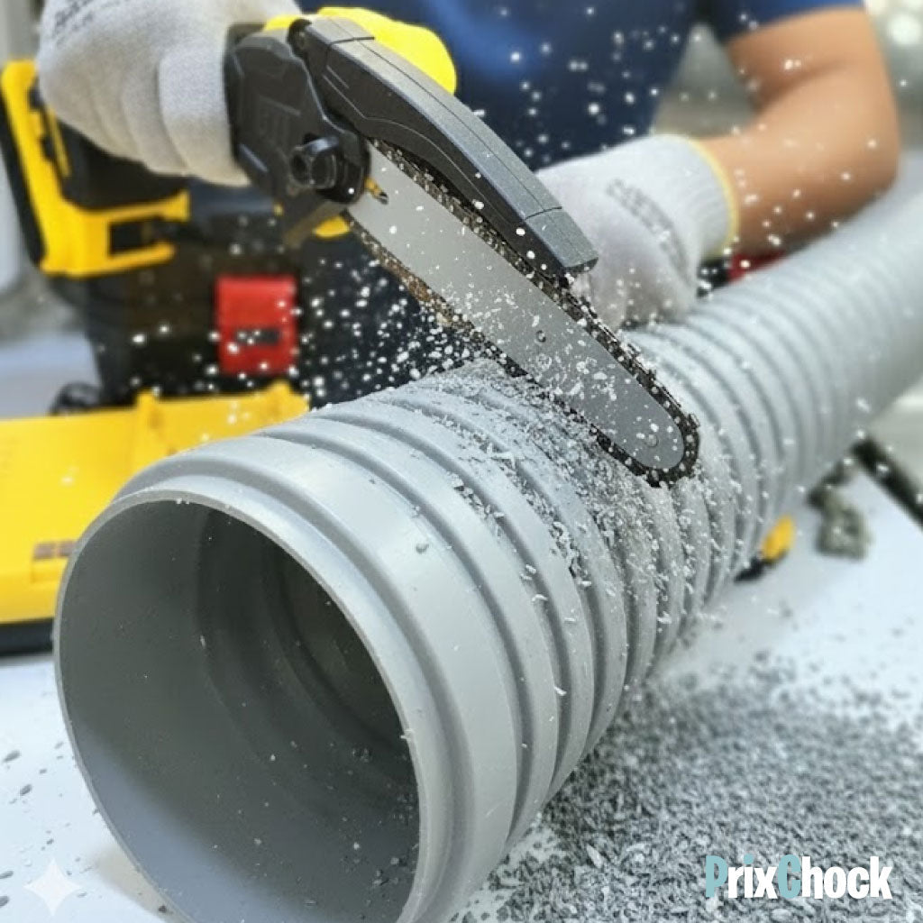 Mini Tronçonneuse Électrique Portable – Puissante, Compacte & Rechargeable