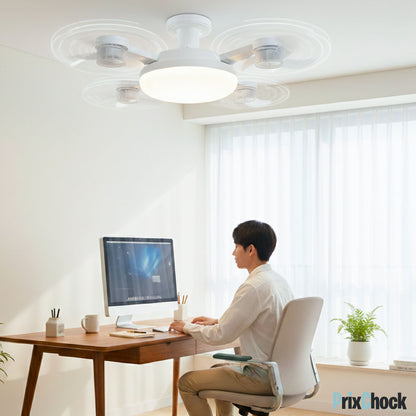 Lampe LED avec Ventilateur Pliable Télécommandée