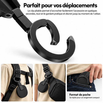 MagFold 360 – Support Téléphone Magnétique à Ventouse Pliable