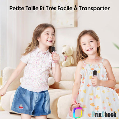 Karaoké Portable Sans Fil avec 2 Micros – L’Ambiance à Emporter Partout !