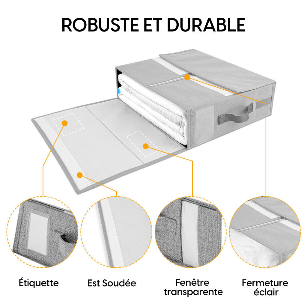 Organisateurs Des vêtements Et Draps De Lit Pliable Avec Fermeture Éclair Pour Le Rangement Des Couvertures Et Couettes