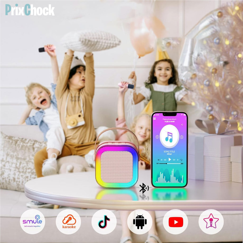 Karaoké Portable Sans Fil avec 2 Micros – L’Ambiance à Emporter Partout !