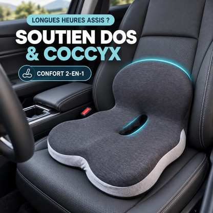 Coussin Confort 2-en-1 – Soutien Dos & Coccyx