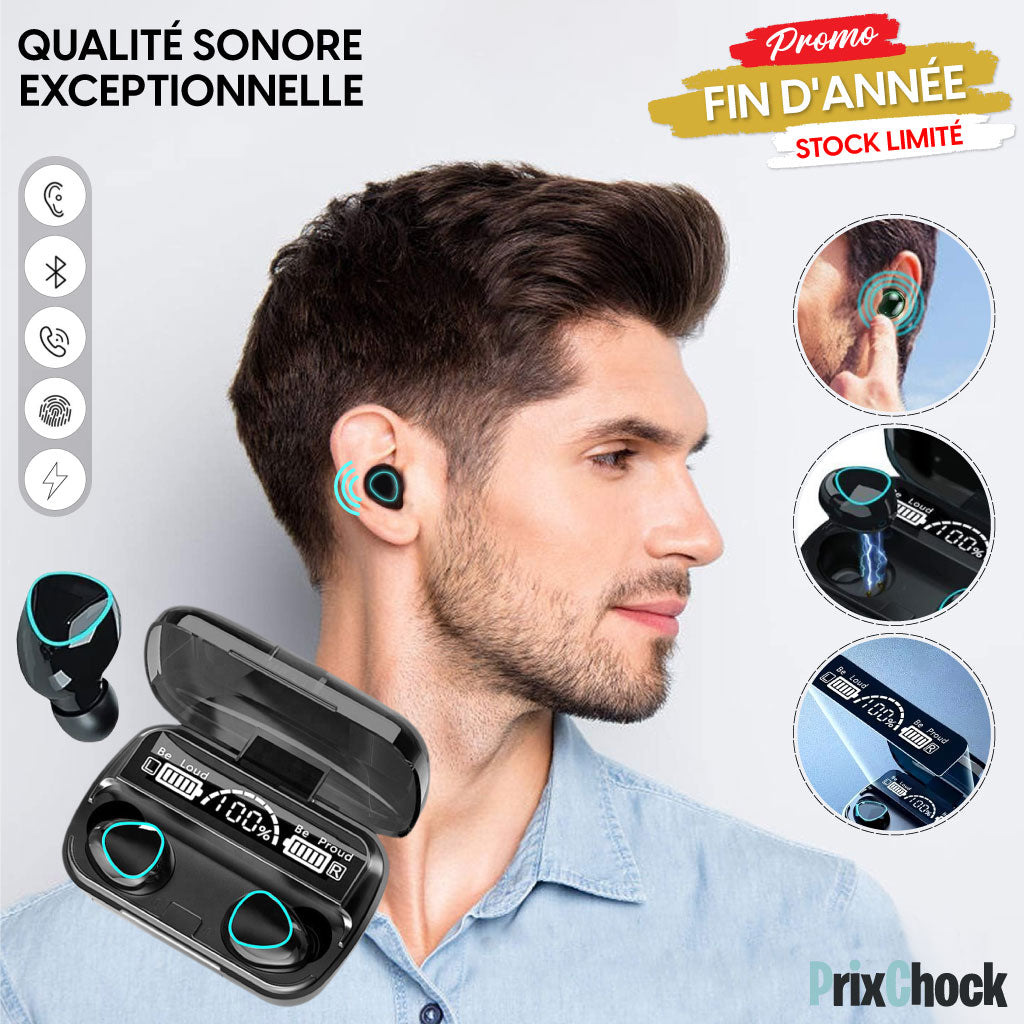 Écouteurs Bluetooth 5.3 Réduction De Bruit Avec Boîtier Multifonction