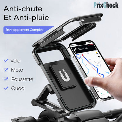 Support De Téléphone Pour Moto Et Vélo, Étanche À Rotation De 360° Avec Écran Résistant À L’eau.