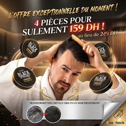 Shampoing savon anti-chute pour des cheveux plus forts et naturellement plus foncés.