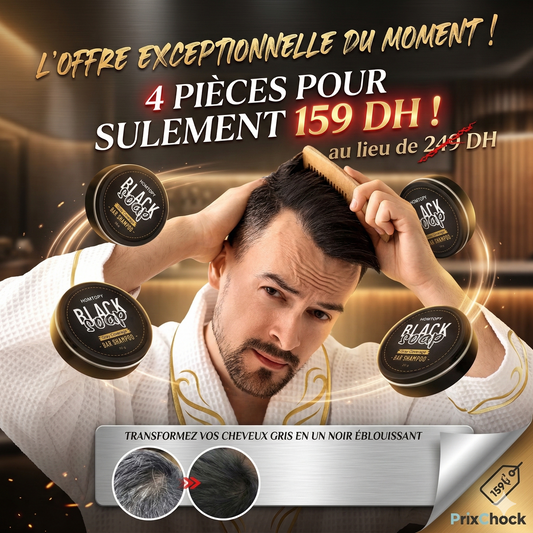 Shampoing savon anti-chute pour des cheveux plus forts et naturellement plus foncés.