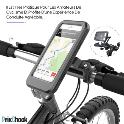 Support De Téléphone Pour Moto Et Vélo, Étanche À Rotation De 360° Avec Écran Résistant À L’eau.