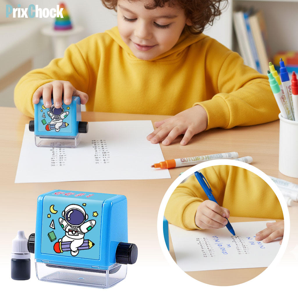 Tampon d’Enseignement + 8 Marqueurs Magiques – Apprentissage Ludique & Créatif