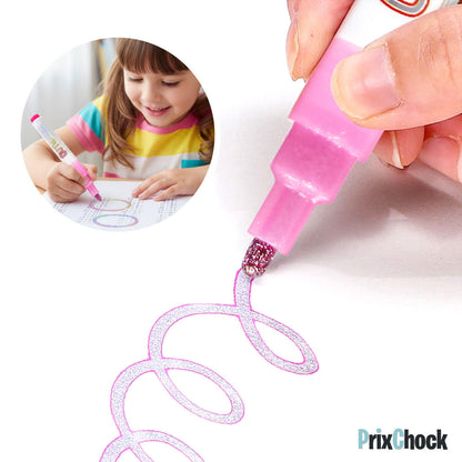 Tampon d’Enseignement + 8 Marqueurs Magiques – Apprentissage Ludique & Créatif