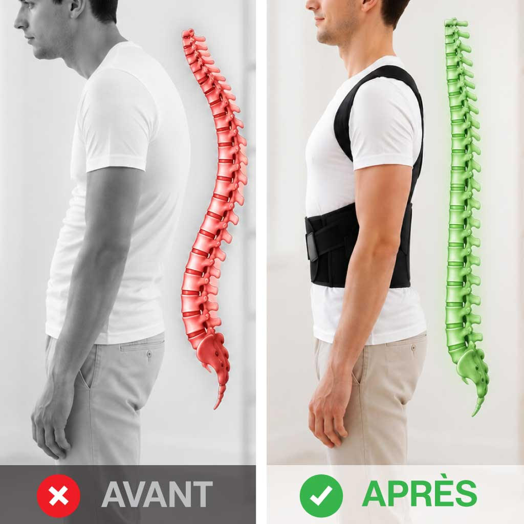 Correcteur De Posture Pour Attelle Dorsale Réglable Hommes Et Femmes