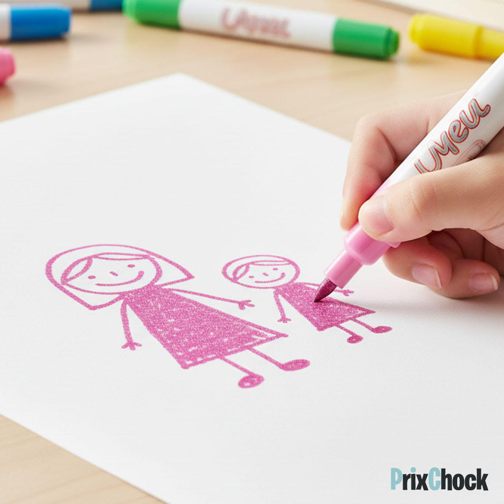 Tampon d’Enseignement + 8 Marqueurs Magiques – Apprentissage Ludique & Créatif