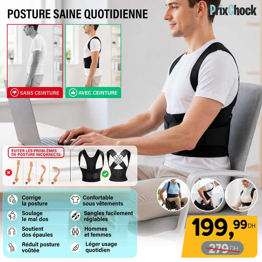 Correcteur De Posture Pour Attelle Dorsale Réglable Hommes Et Femmes